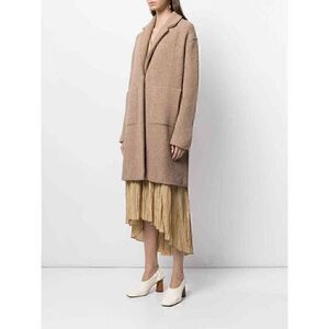 Vince Women's Camel Wool Blend Longline Cardigan Sweater Medium